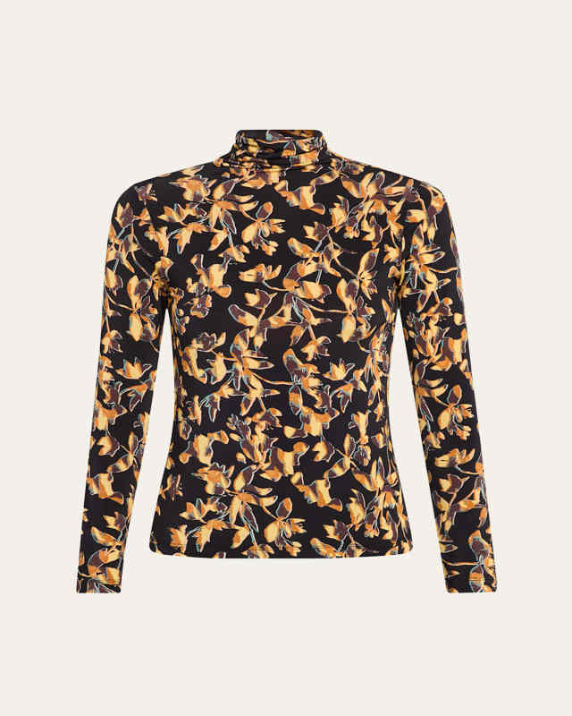 Aurelia Floral Jersey Turtleneck Top